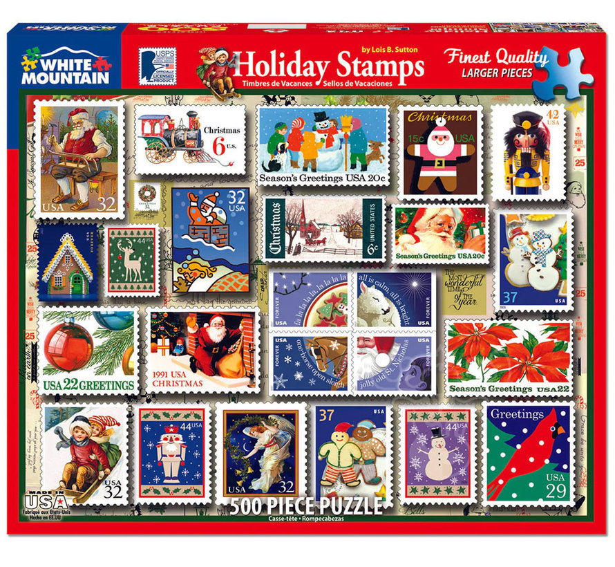 White Mountain Holiday Stamps Puzzle 500pcs