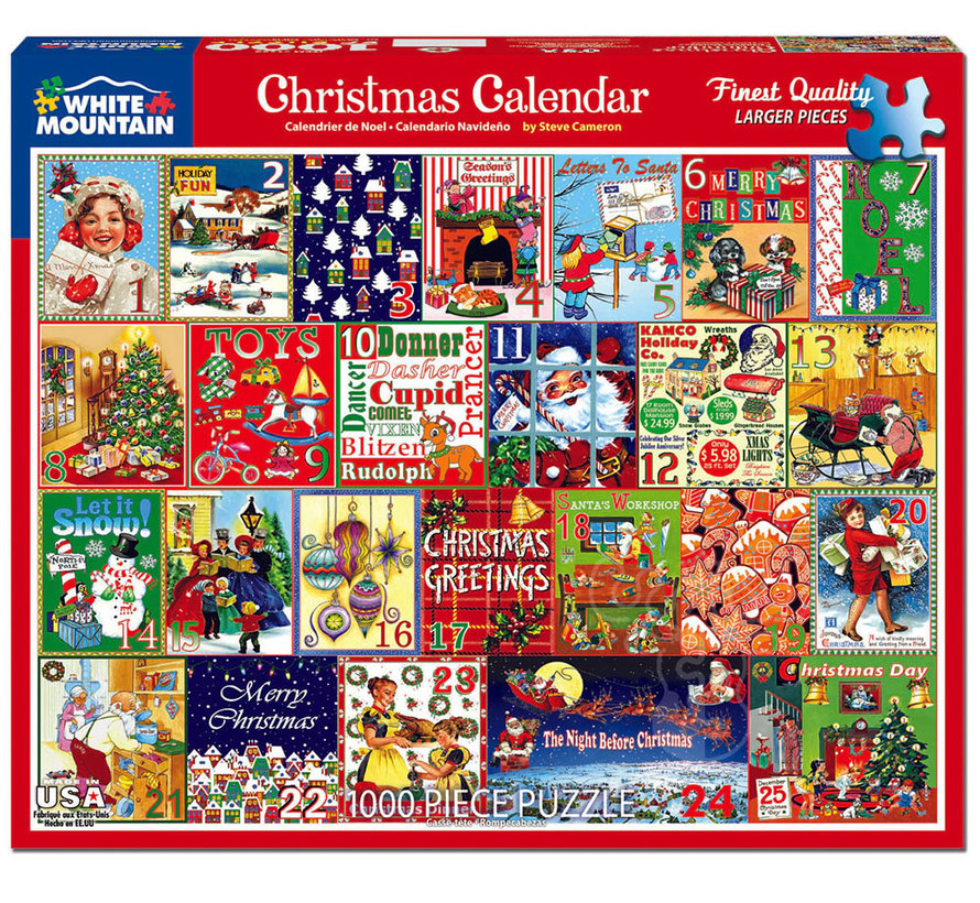 White Mountain Christmas Calendar Puzzle 1000pcs