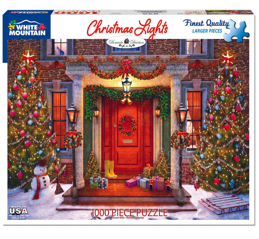 FINAL SALE White Mountain Christmas Lights Puzzle 1000pcs RETIRED