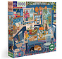 eeBoo Blue Kitchen Puzzle 1000pcs