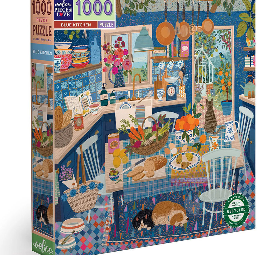 eeBoo Blue Kitchen Puzzle 1000pcs