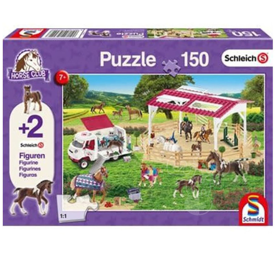 Schmidt Riding School and Veterinarian Puzzle 150pcs includes 2 Schleich Animals