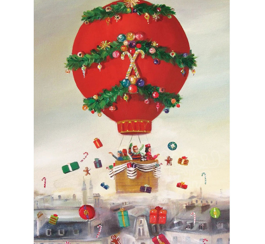 New York Puzzle Co. Janet Hill: Christmas Balloon Ride Puzzle 500pcs