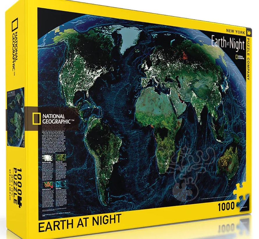 FINAL SALE New York Puzzle Co. National Geographic: Earth at Night Puzzle 1000pcs