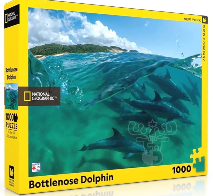 FINAL SALE New York Puzzle Co. National Geographic: Bottlenose Dolphins Puzzle 1000pcs**