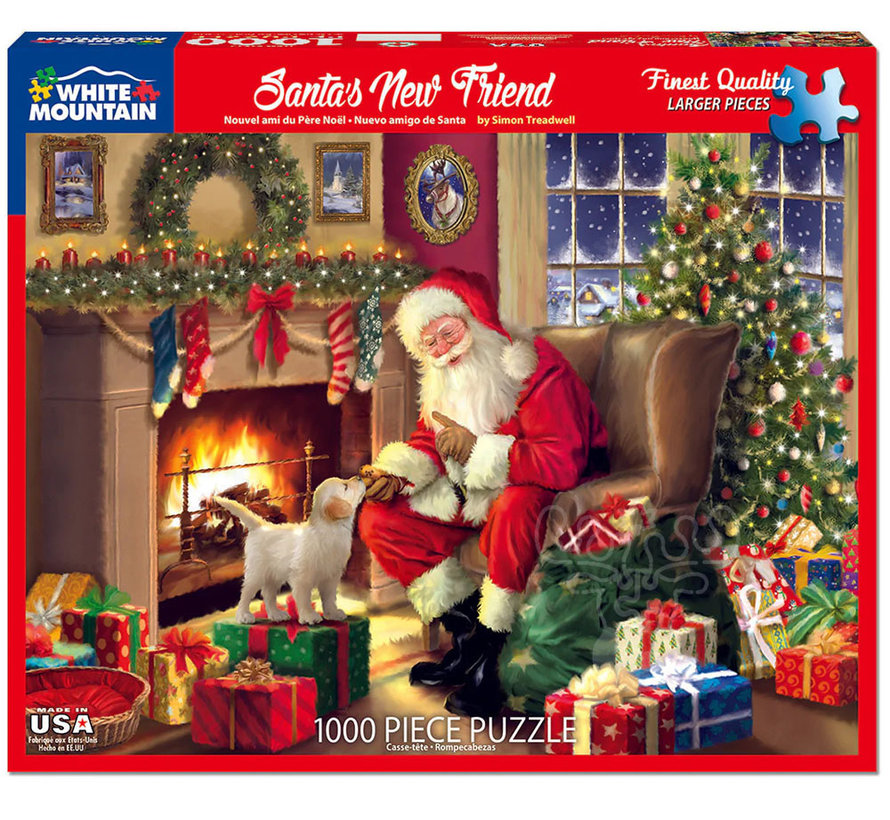 White Mountain Santa's New Friend Puzzle 1000pcs