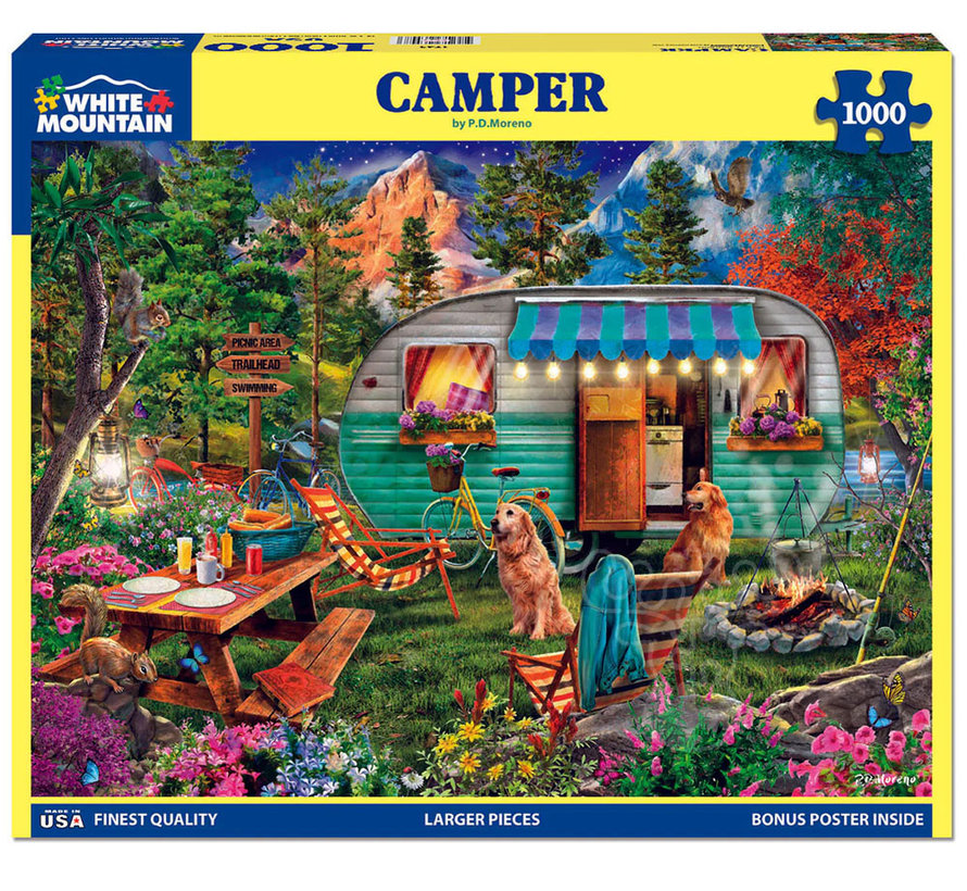 White Mountain Camper Puzzle 1000pcs
