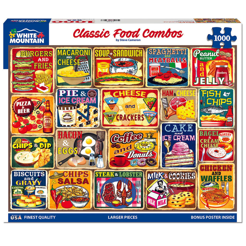 White Mountain Classic Food Combos Puzzle 1000pcs - Puzzles Canada
