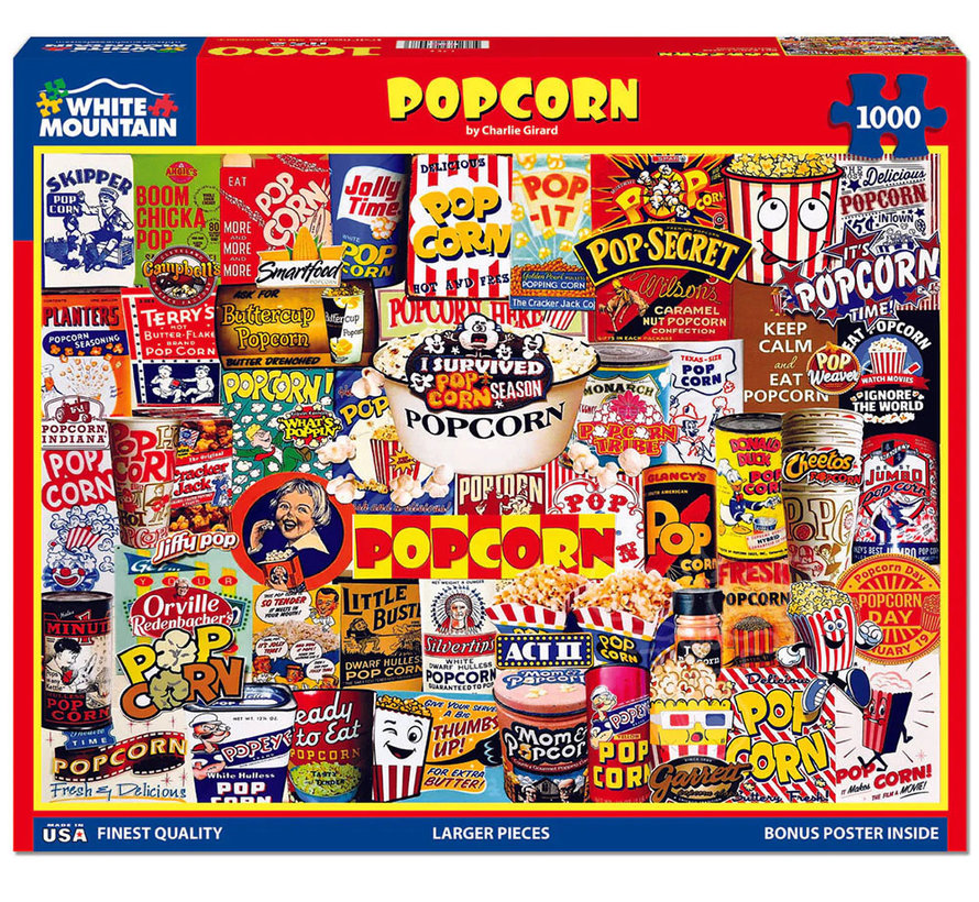 White Mountain Popcorn Puzzle 1000pcs