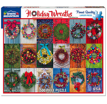 White Mountain White Mountain Holiday Wreaths Puzzle 500pcs