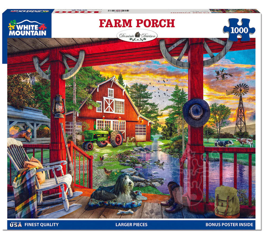 White Mountain Farm Porch Puzzle 1000pcs