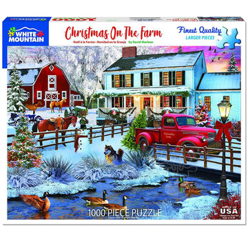 White Mountain White Mountain Christmas on the Farm Puzzle 1000pcs