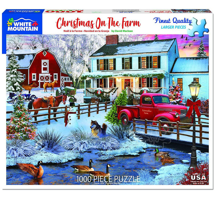 White Mountain Christmas on the Farm Puzzle 1000pcs
