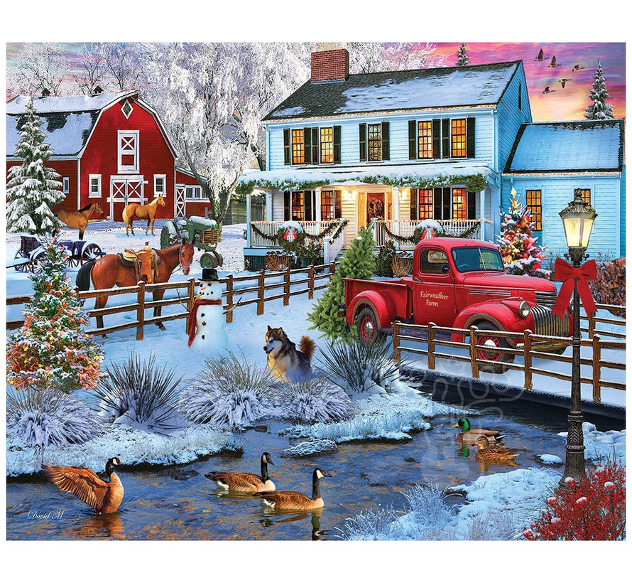 White Mountain Christmas on the Farm Puzzle 1000pcs