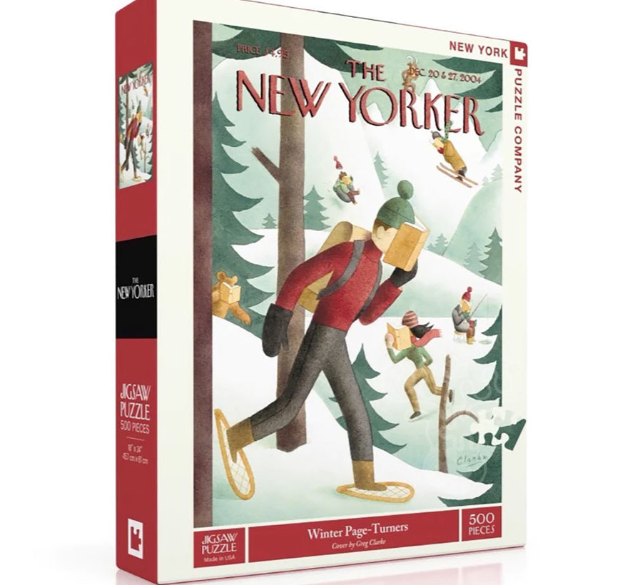 New York Puzzle Co. The New Yorker: Winter Page-Turners Puzzle 500pcs