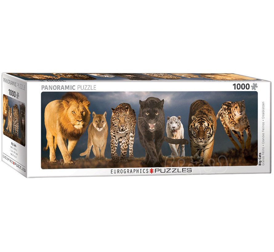 Eurographics Panoramic: Big Cats Panoramic Puzzle 1000pcs RETIRED