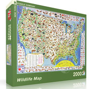 New York Puzzle Company New York Puzzle Co. Wildlife Map Puzzle 2000pcs