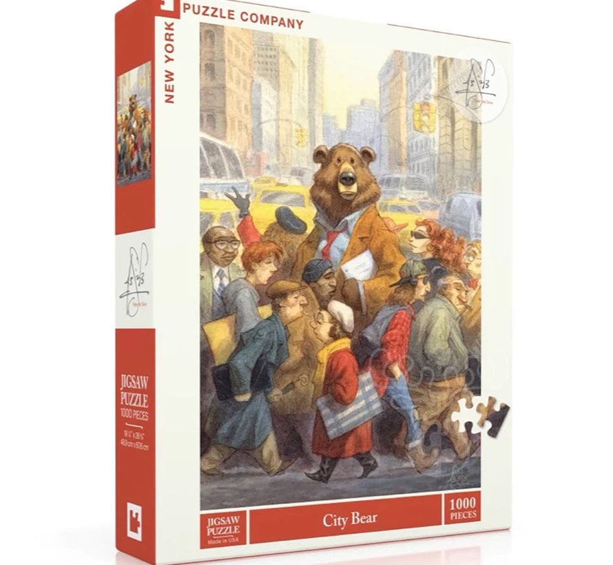 New York Puzzle Co. Peter de Sève: City Bear Puzzle 1000pcs