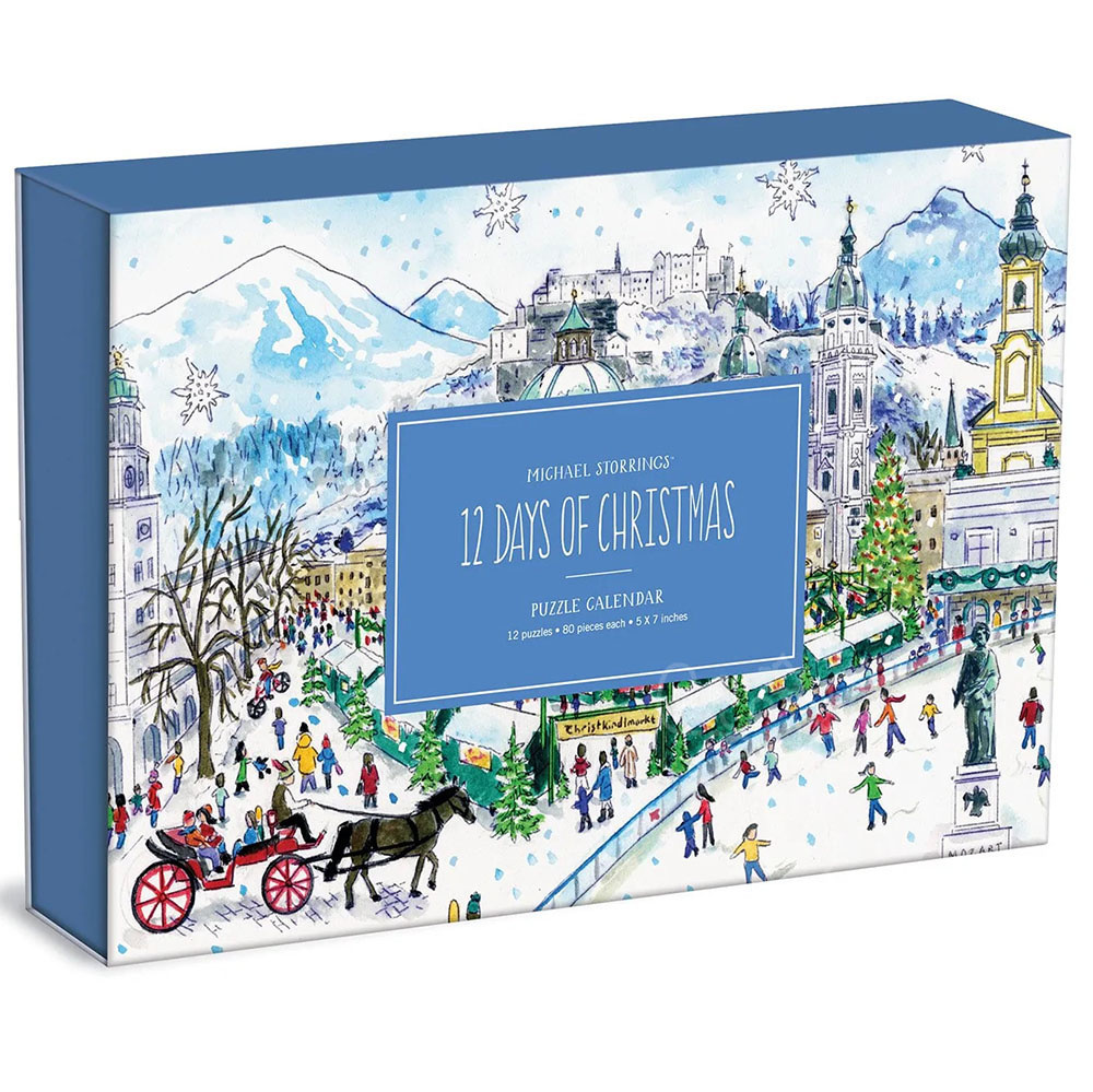 Galison Michael Storrings 12 Days of Christmas Mini Puzzle 12 x 80pcs