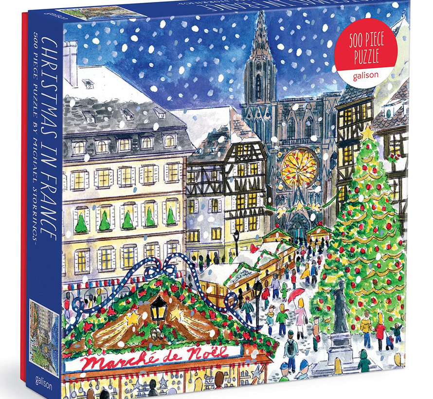 Galison Michael Storrings Christmas in France Puzzle 500pcs