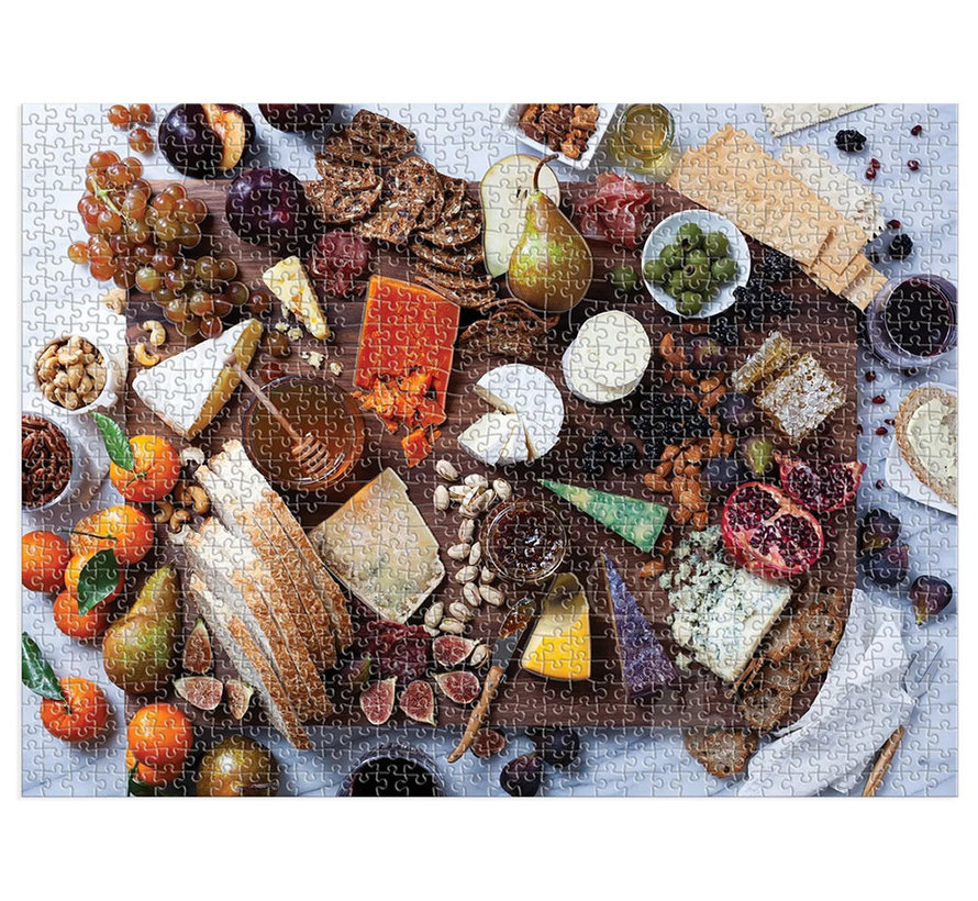 Galison The Art of the Cheeseboard Puzzle 1000pcs includes 5 Shaped Mini Puzzles within