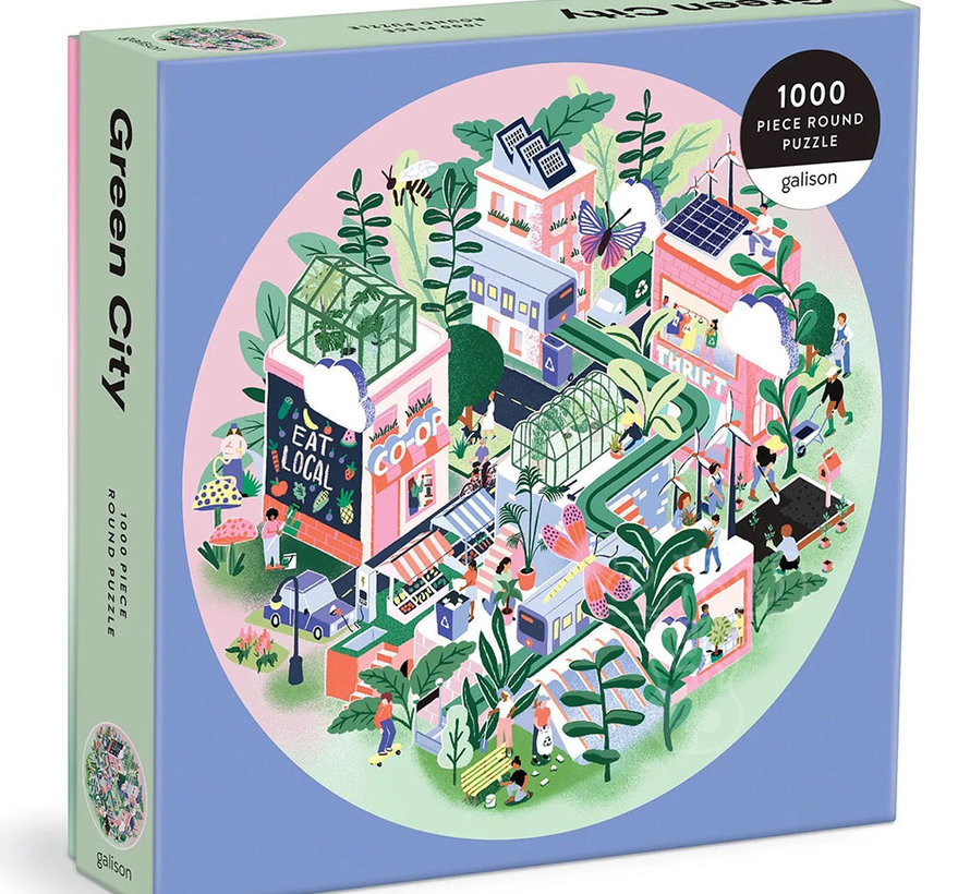 Galison Green City Round Puzzle 1000pcs
