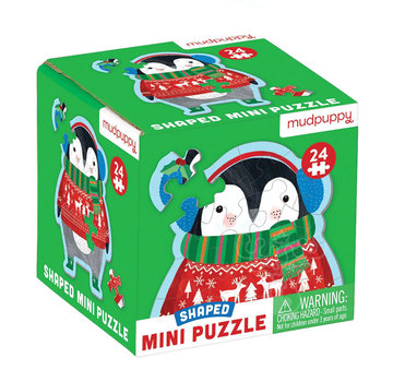 Mudpuppy Mudpuppy Winter Penguin Mini Shaped Puzzle 24pcs