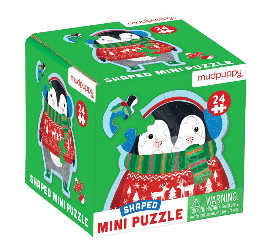 Mudpuppy Winter Penguin Mini Shaped Puzzle 24pcs