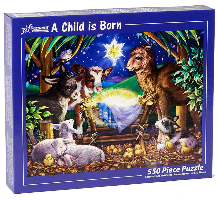 Vermont Christmas Co. A Child is Born Puzzle 550pcs