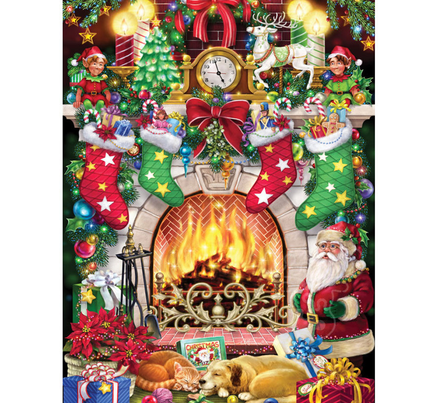 Vermont Christmas Co. Christmas Fireplace Puzzle 1000pcs