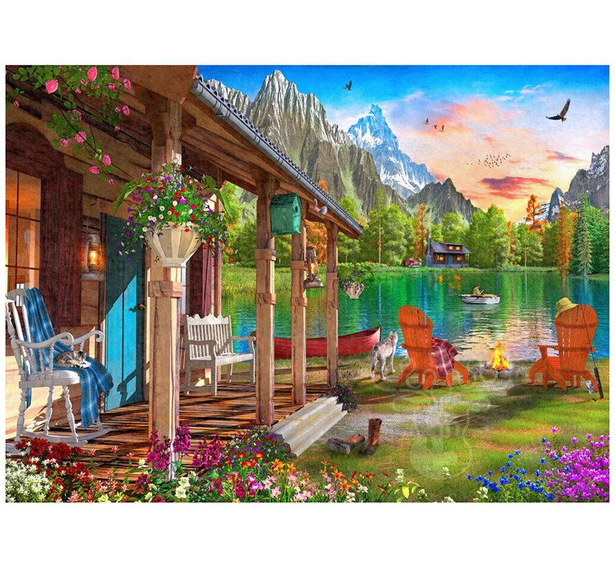 Vermont Christmas Co. Cabin by the Lake Puzzle 1000pcs