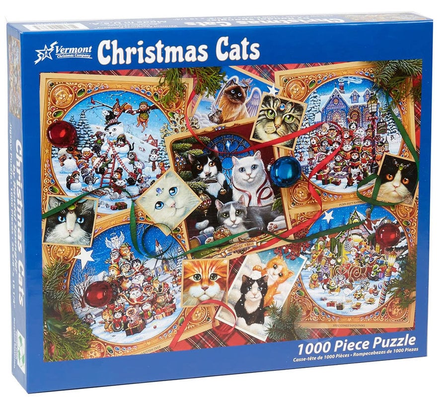 FINAL SALE Vermont Christmas Co. Christmas Cats Puzzle 1000pcs
