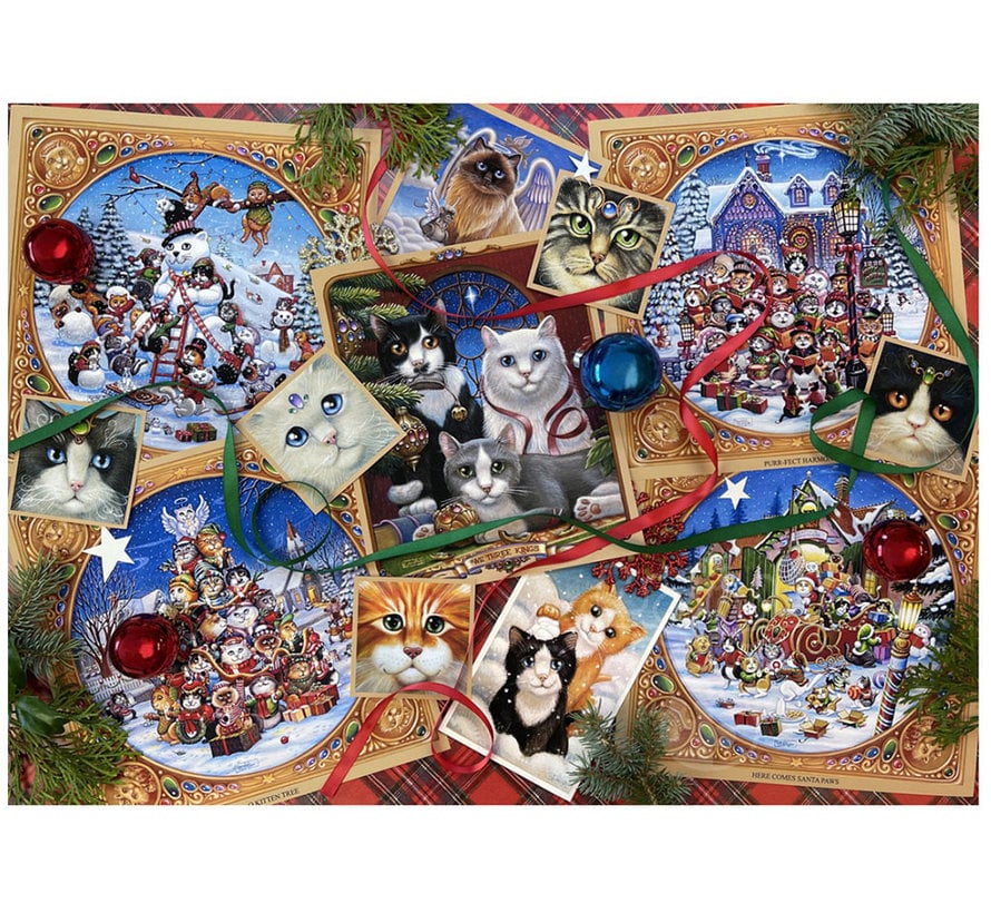 FINAL SALE Vermont Christmas Co. Christmas Cats Puzzle 1000pcs