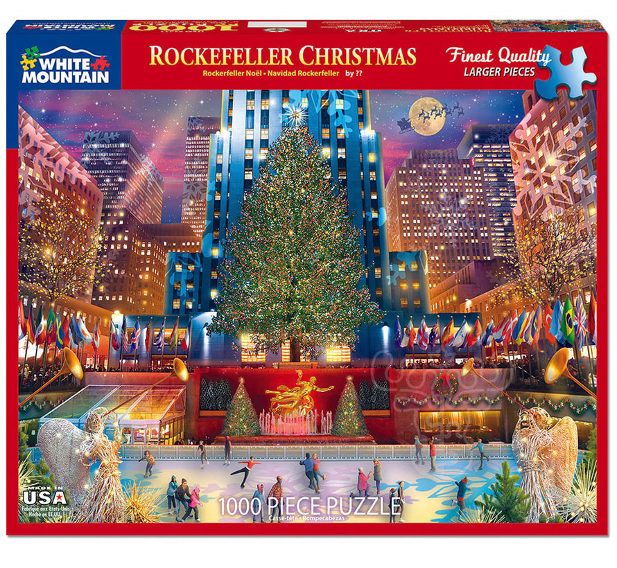 White Mountain Rockefeller Christmas Puzzle 1000pcs
