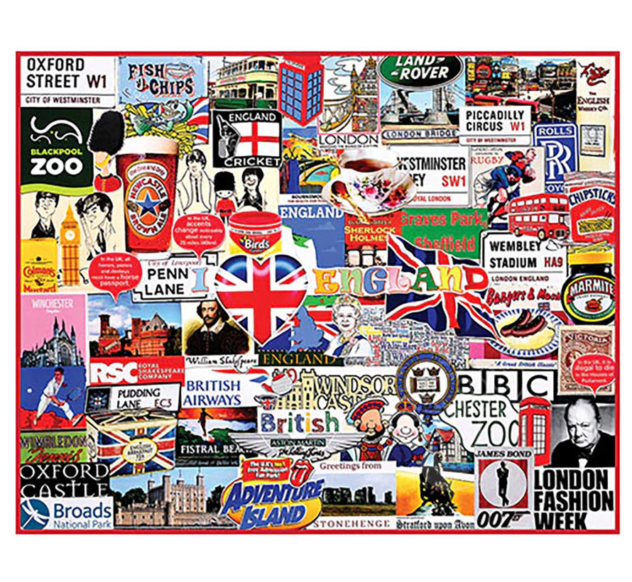 White Mountain I Love England Puzzle 1000pcs