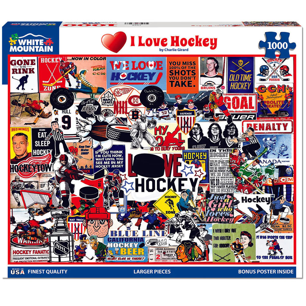 White Mountain I Love Hockey Puzzle 1000pcs Puzzles Canada