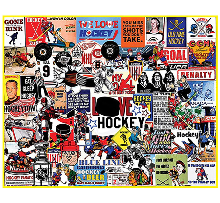 White Mountain I Love Hockey Puzzle 1000pcs