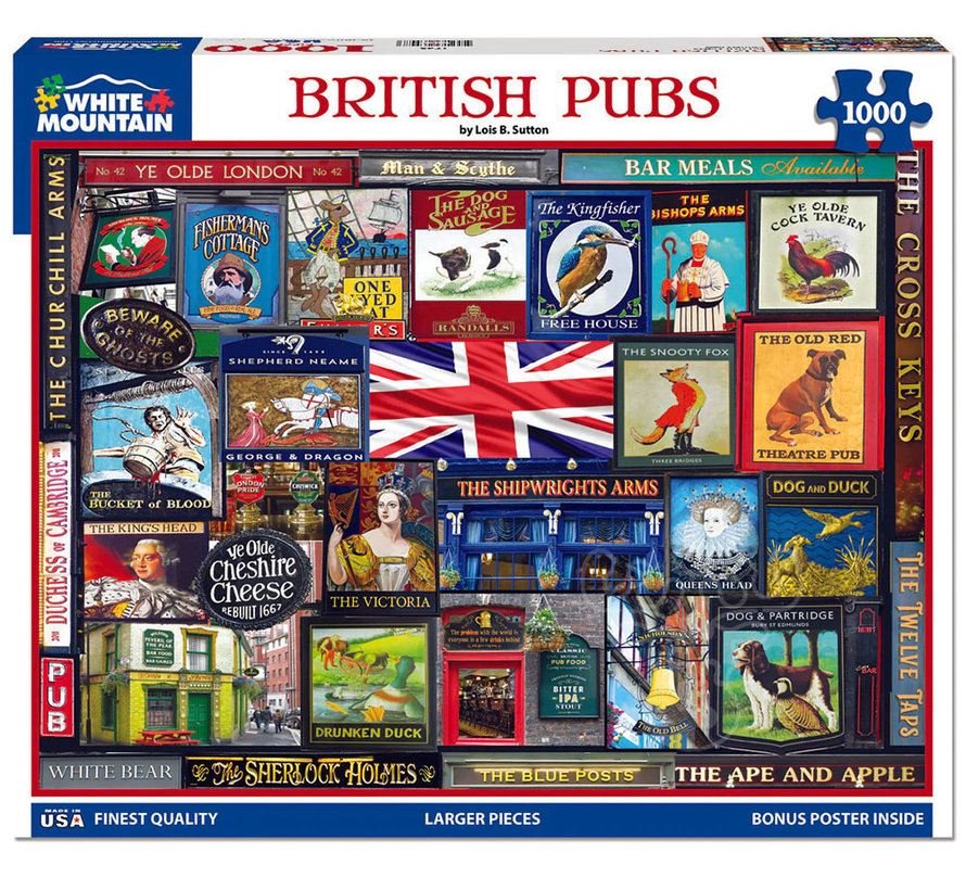 White Mountain British Pubs Puzzle 1000pcs