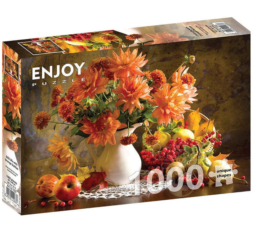 Enjoy Still Life with Orange Dahlias Puzzle 1000pcs