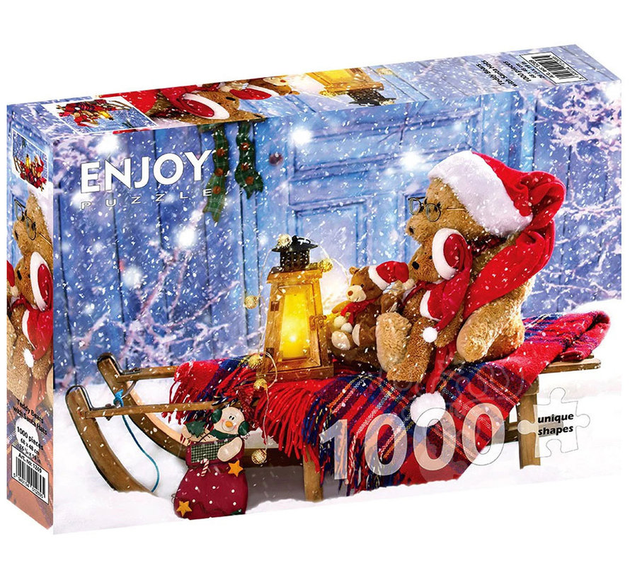 Enjoy Teddy Bears with Santa Hats Puzzle 1000pcs