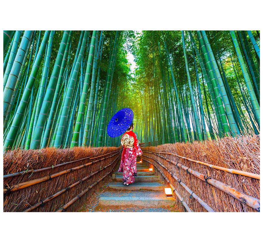 Enjoy Asian Woman in Bamboo Forest Puzzle 1000pcs