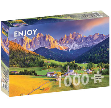 ENJOY Puzzle Enjoy Church in Dolomites Mountains, Italy Puzzle 1000pcs