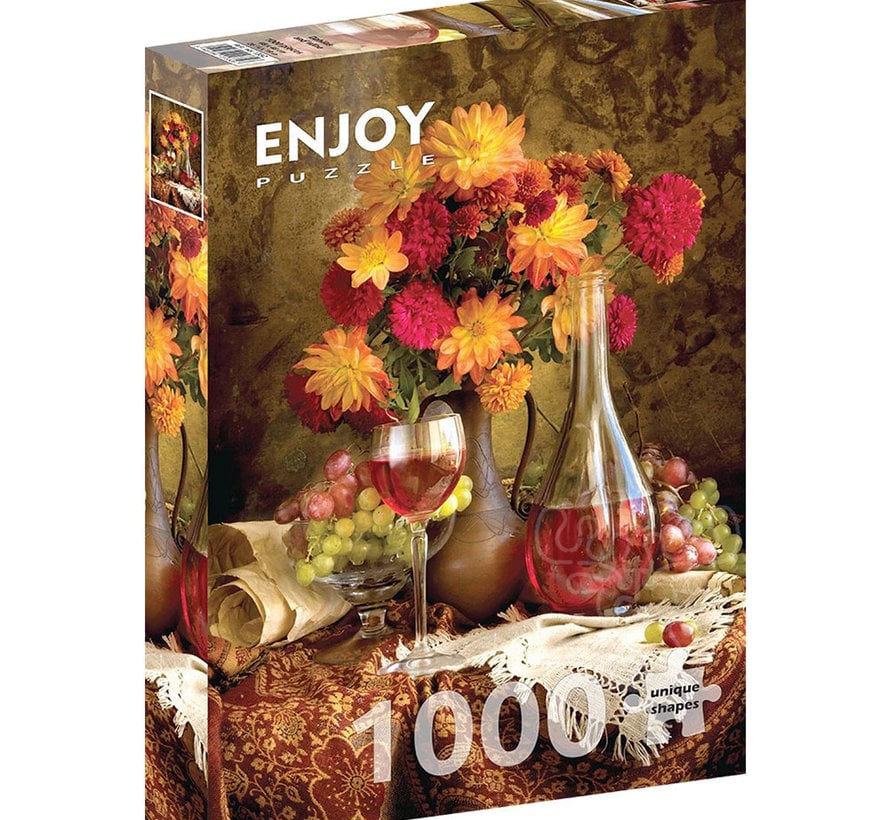 Enjoy Dahlias and Wine Puzzle 1000pcs