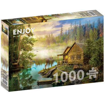 ENJOY Puzzle Enjoy A Log Cabin on the River Puzzle 1000pcs