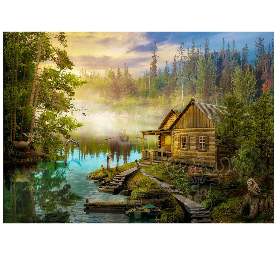 Enjoy A Log Cabin on the River Puzzle 1000pcs
