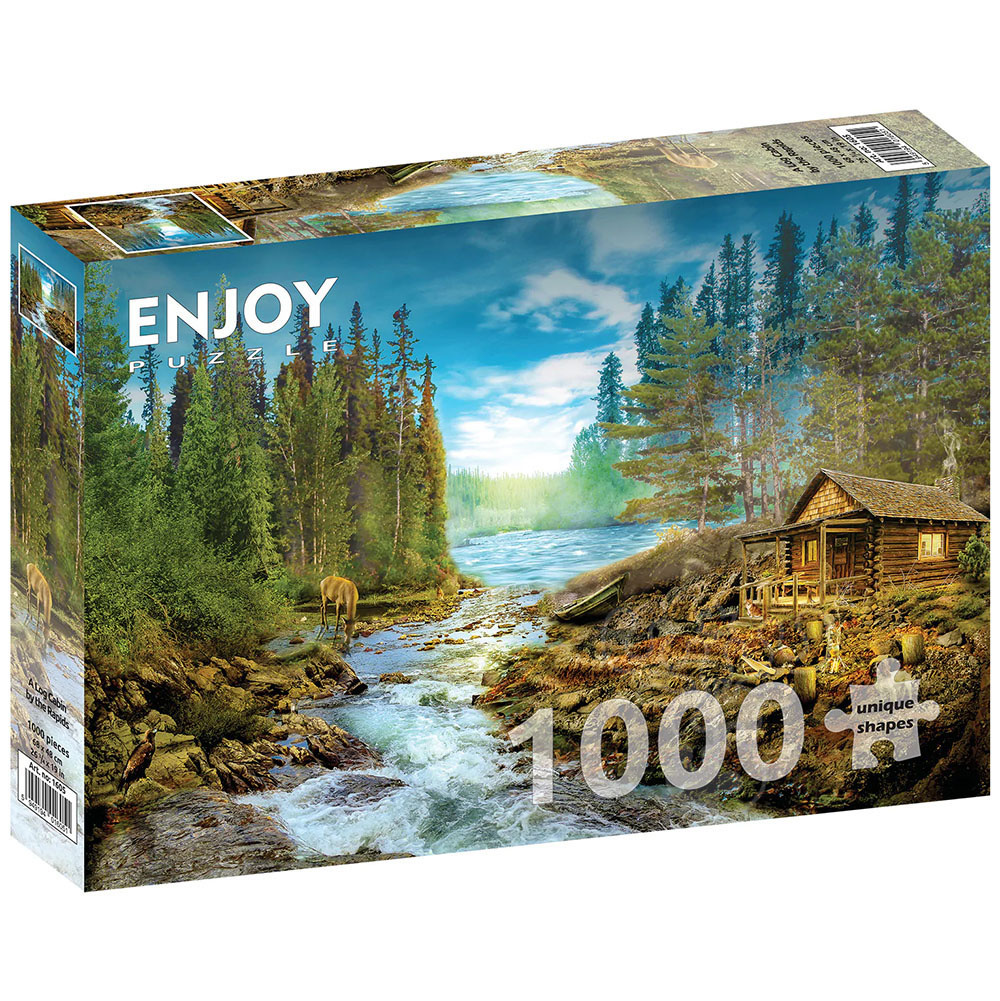 Enjoy A Log Cabin by the Rapids Puzzle 1000pcs Puzzles Canada