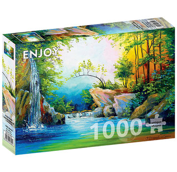 ENJOY Puzzle Enjoy In the Woods near the Waterfall Puzzle 1000pcs