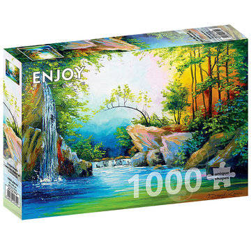 ENJOY Puzzle FINAL SALE Enjoy In the Woods near the Waterfall Puzzle 1000pcs