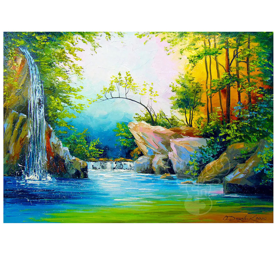 Enjoy In the Woods near the Waterfall Puzzle 1000pcs