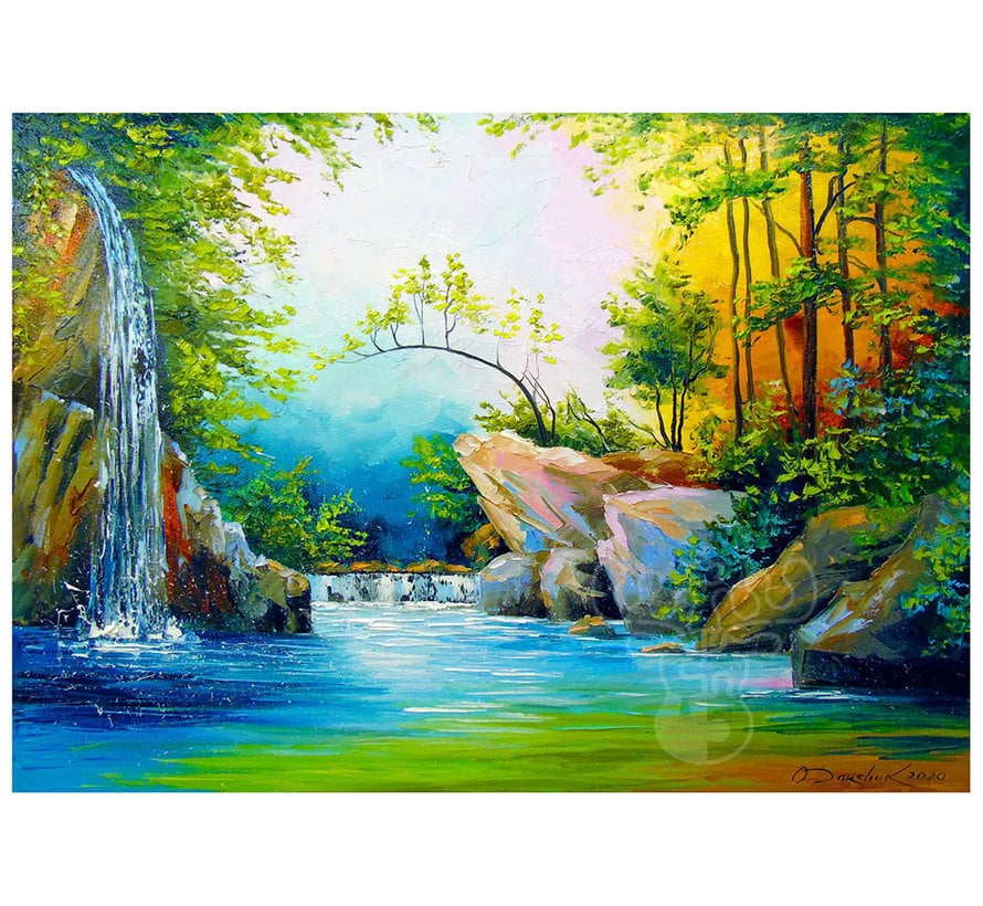 FINAL SALE Enjoy In the Woods near the Waterfall Puzzle 1000pcs